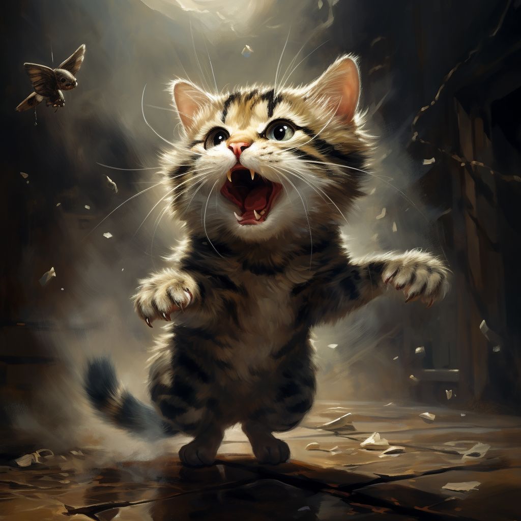 Фото Сонник кошка ловит мышь